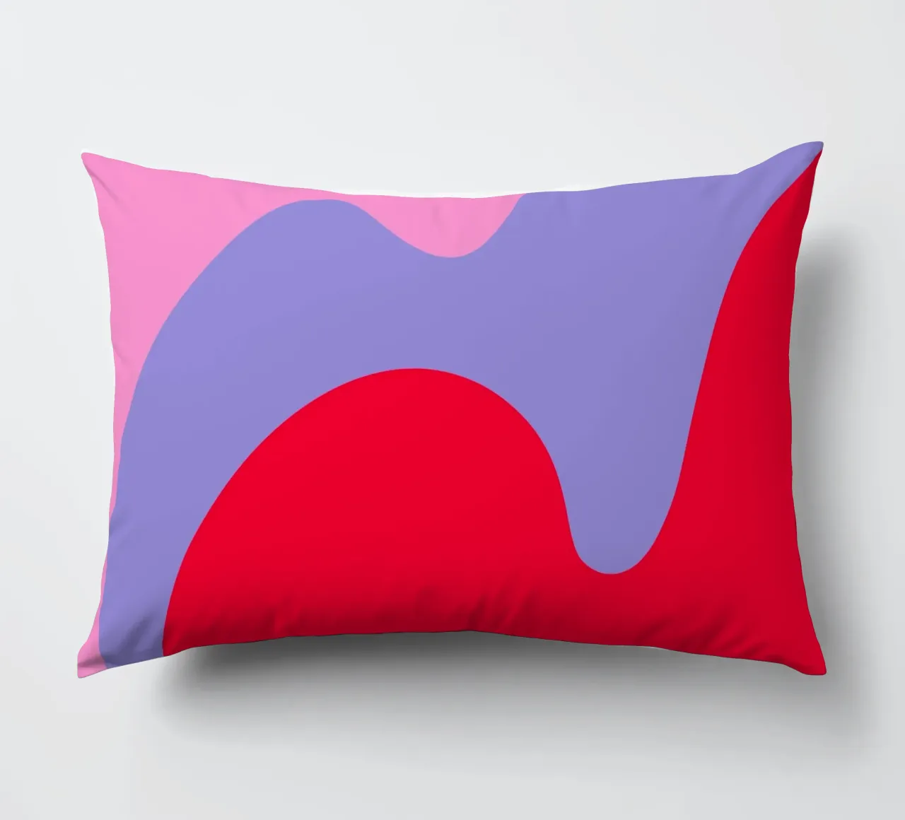 Forme di color blocking rosa, rosso, viola cuscino da Wackapacka