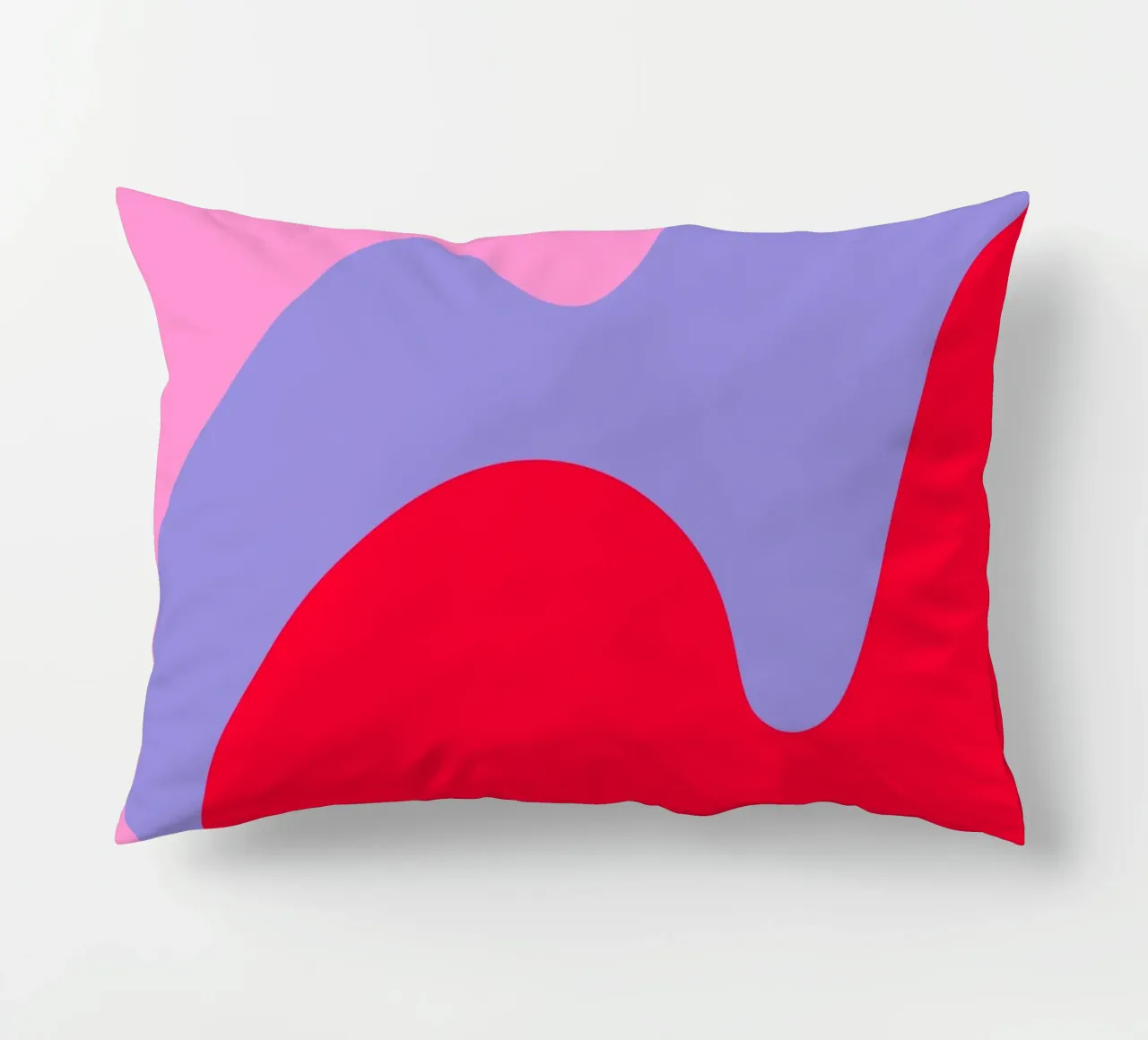 Forme di color blocking rosa, rosso, viola cuscino da Wackapacka