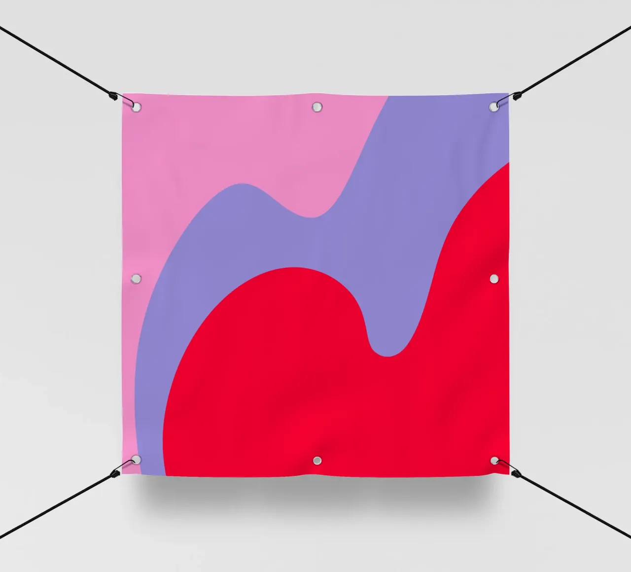 Forme di color blocking rosa, rosso, viola telo in pvc da Wackapacka