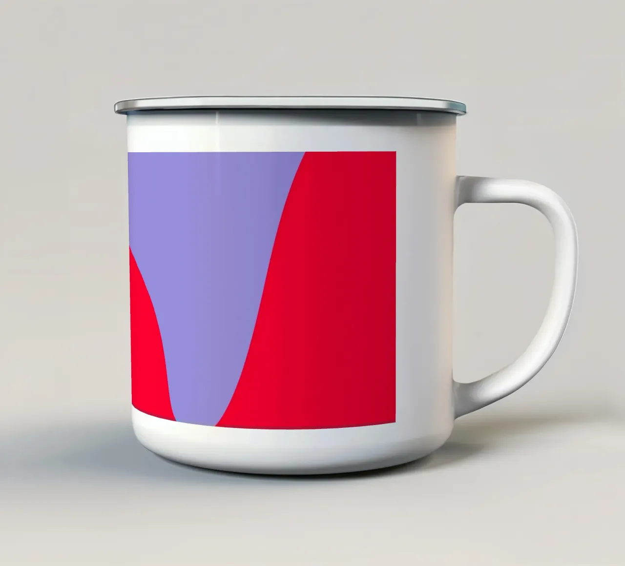 Forme di color blocking rosa, rosso, viola tazza in smalto da Wackapacka