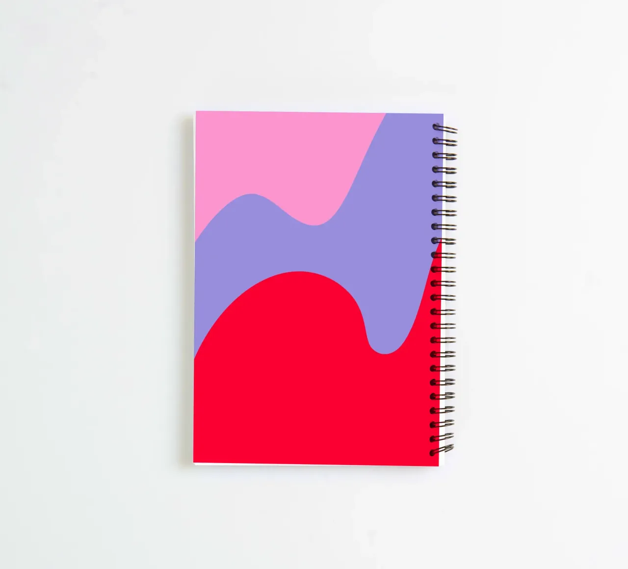 Color blocking shapes pink, red, violet spiral notebook by Wackapacka