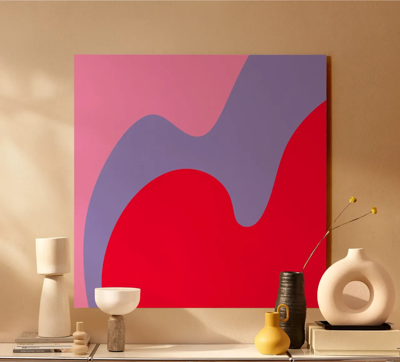 Forme di color blocking rosa, rosso, viola plexiglass da Wackapacka