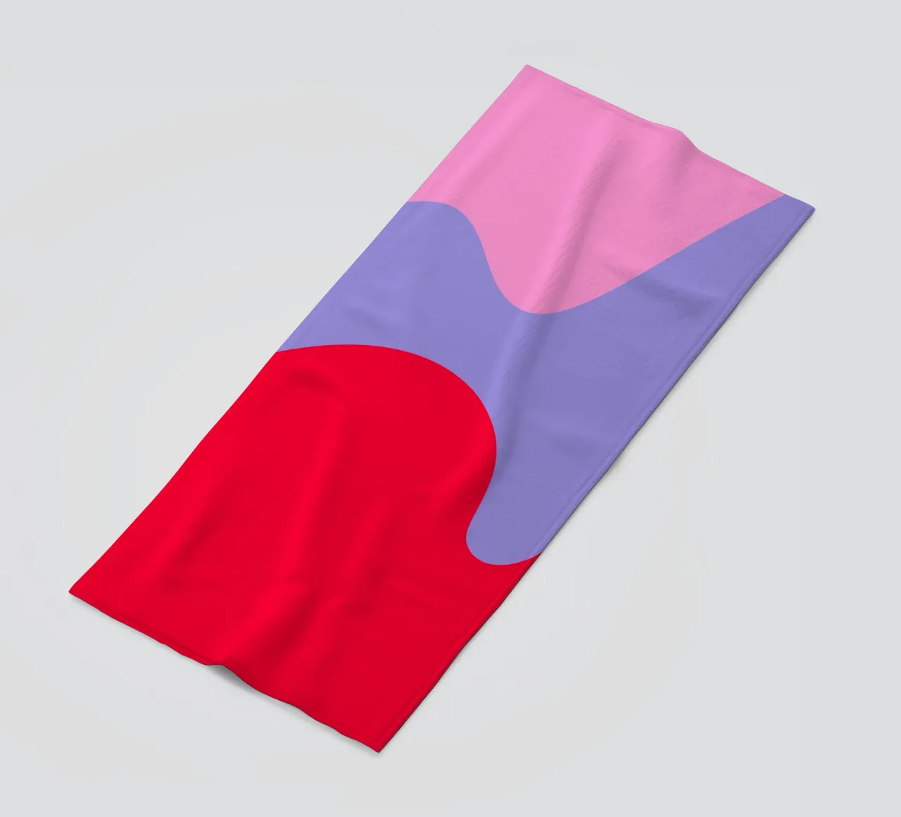 Forme di color blocking rosa, rosso, viola telo mare da Wackapacka