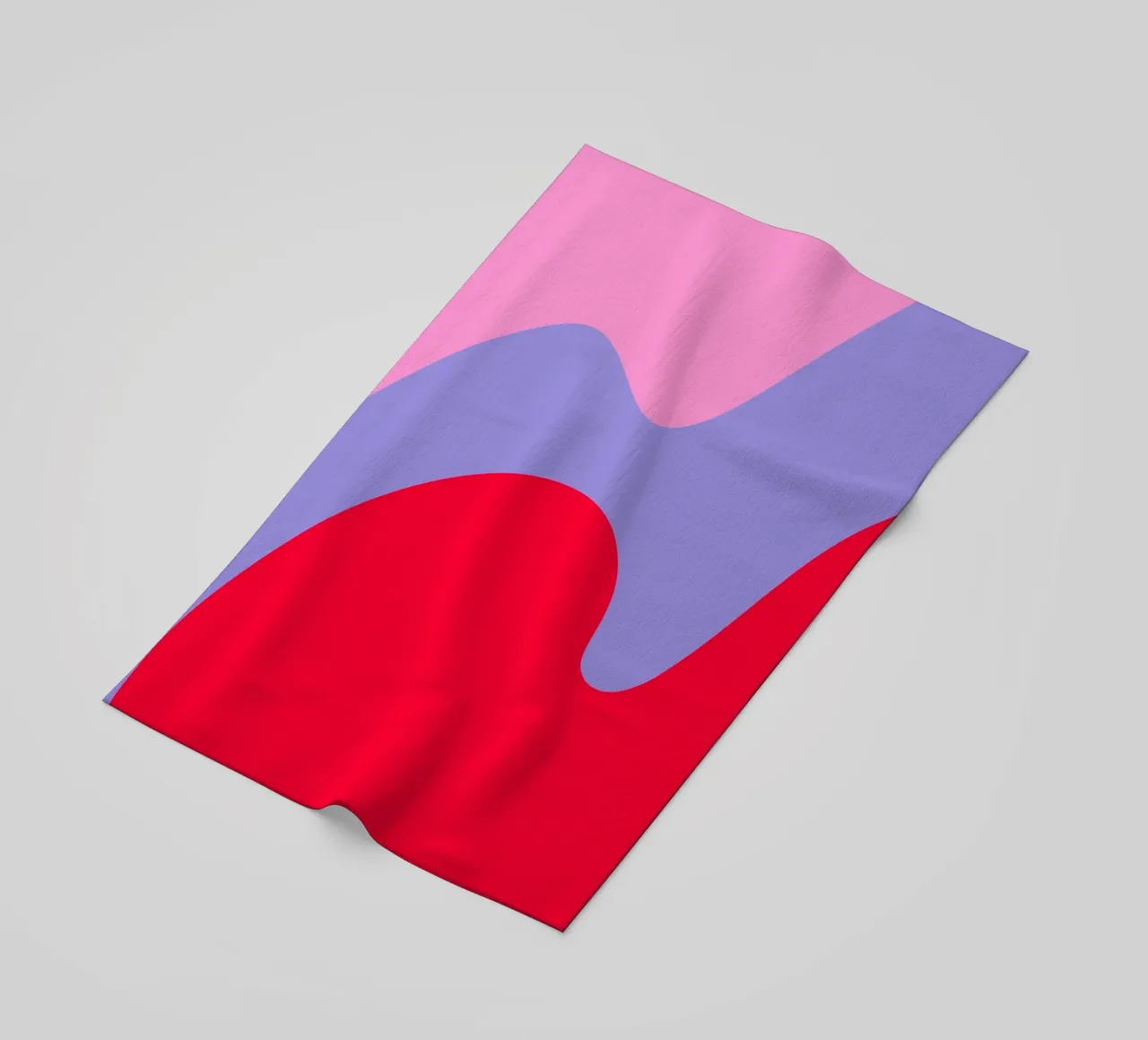 Forme di color blocking rosa, rosso, viola telo mare da Wackapacka