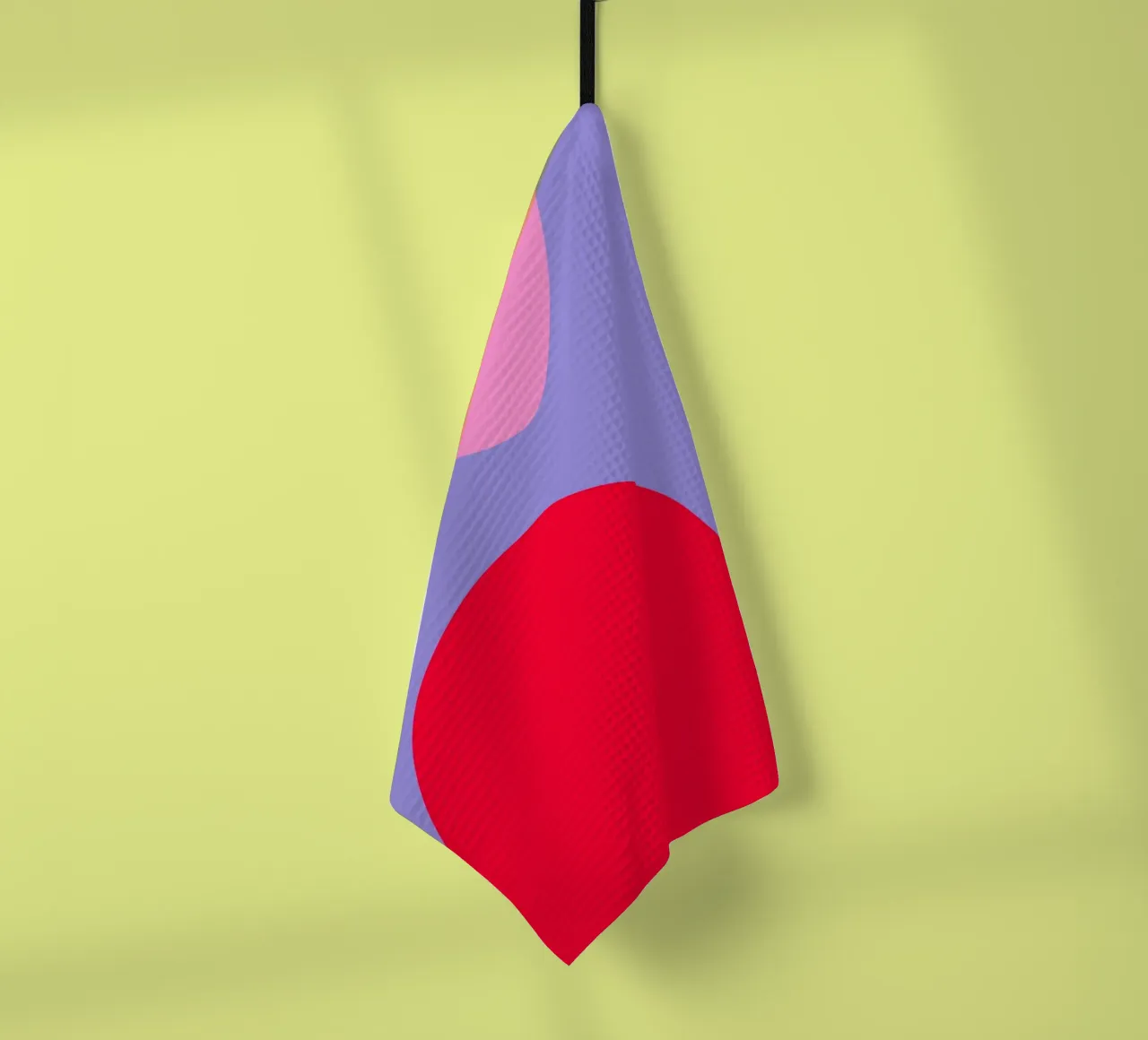 Forme di color blocking rosa, rosso, viola canovaccio da cucina da Wackapacka