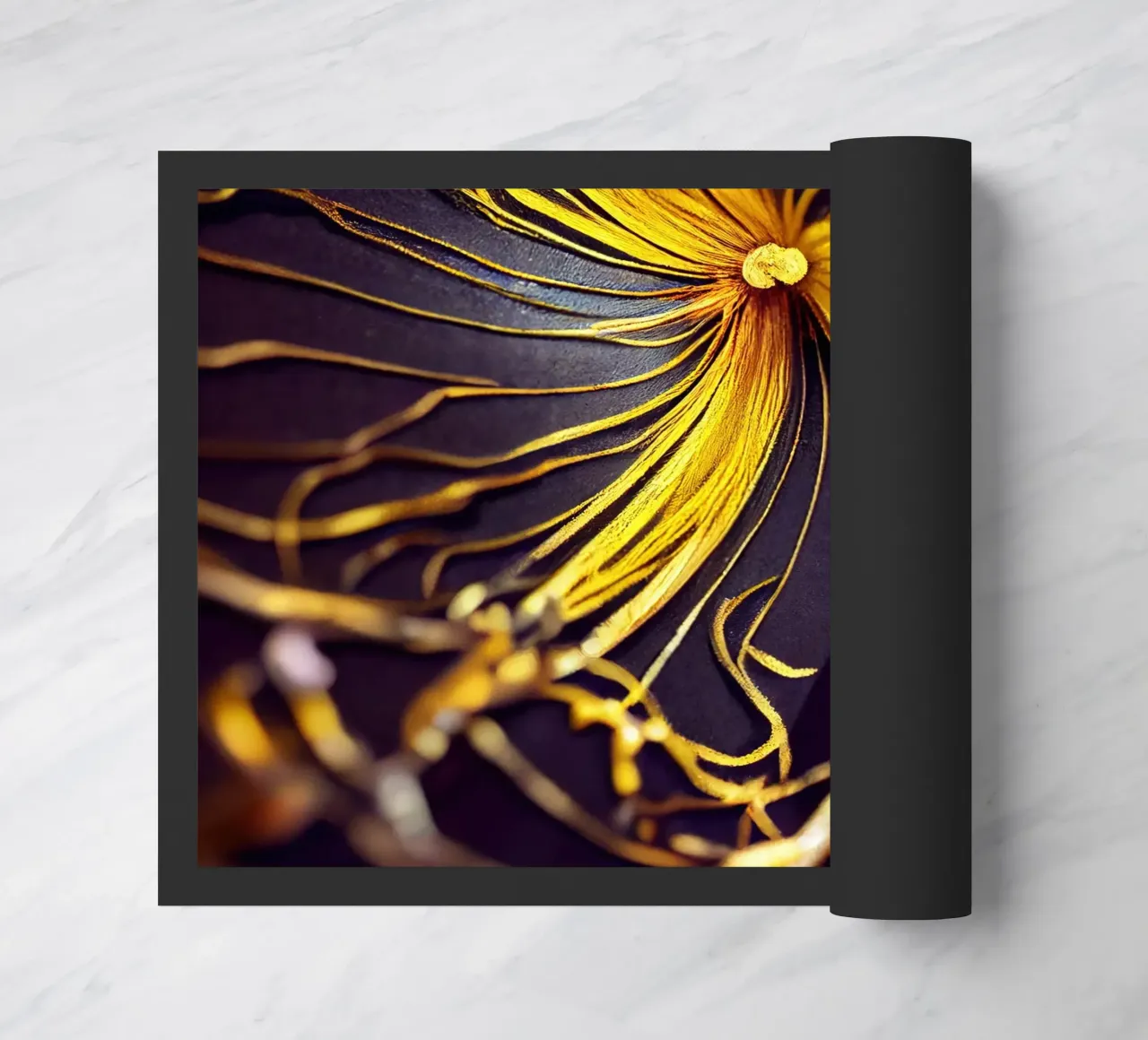 Macro Fiore di curcuma nera zerbino da Bold Blooms