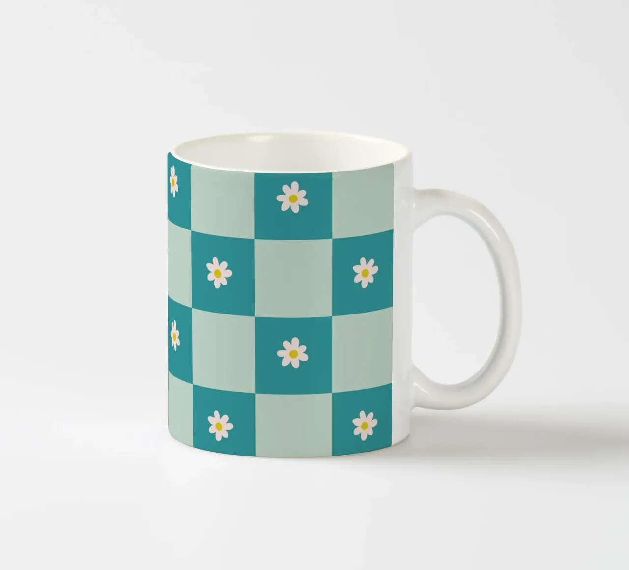 Griglia a margherita - turchese tazza in ceramica da Wackapacka