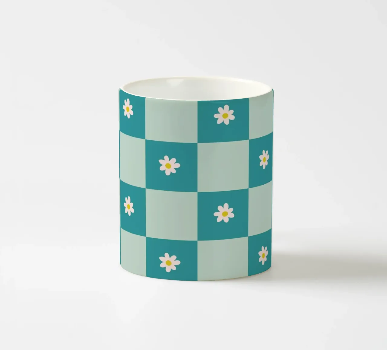 Griglia a margherita - turchese tazza in ceramica da Wackapacka