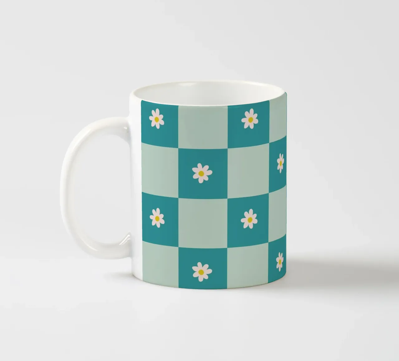 Griglia a margherita - turchese tazza in ceramica da Wackapacka