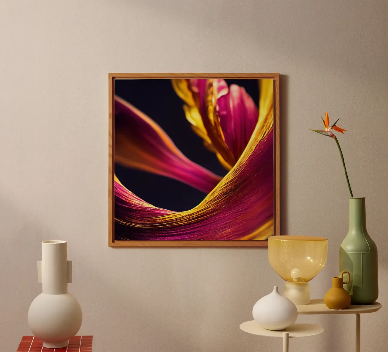Macro Fiore di curcuma nera alluminio dibond da Bold Blooms