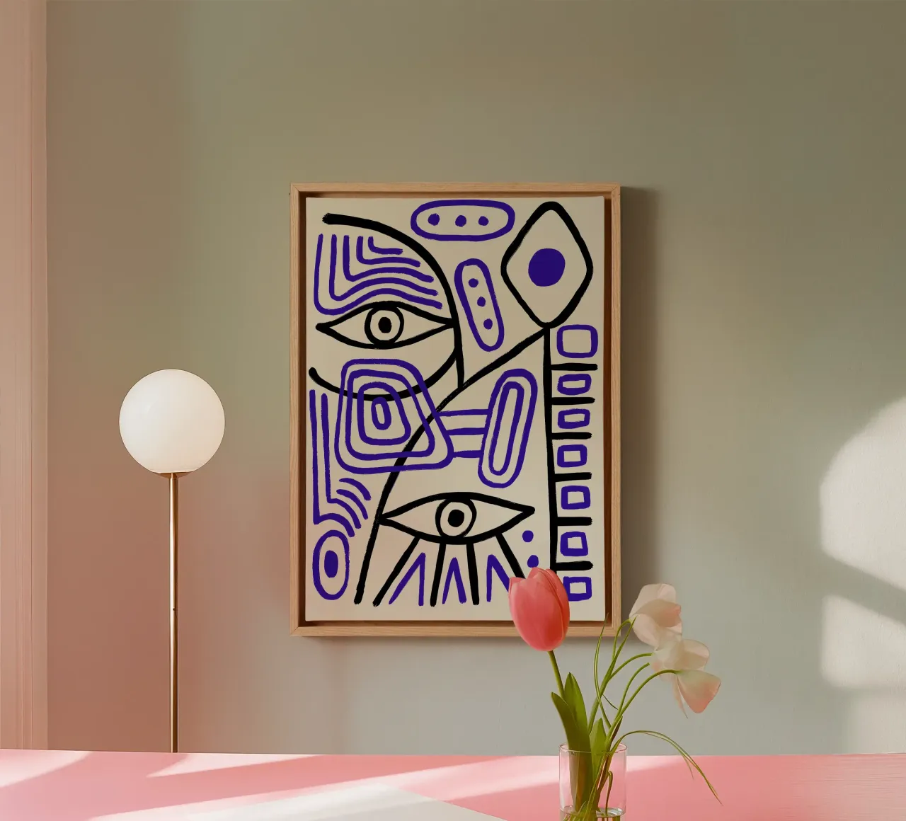 Abstracte ogen canvas met Baklijst van SMPLE