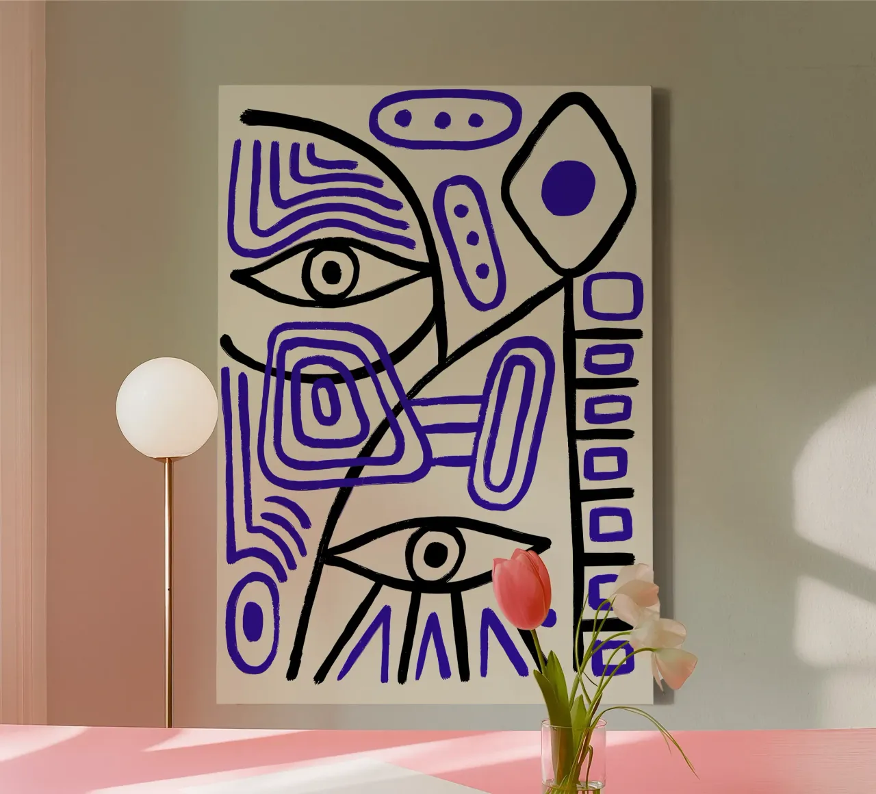 Abstracte ogen canvas met Baklijst van SMPLE