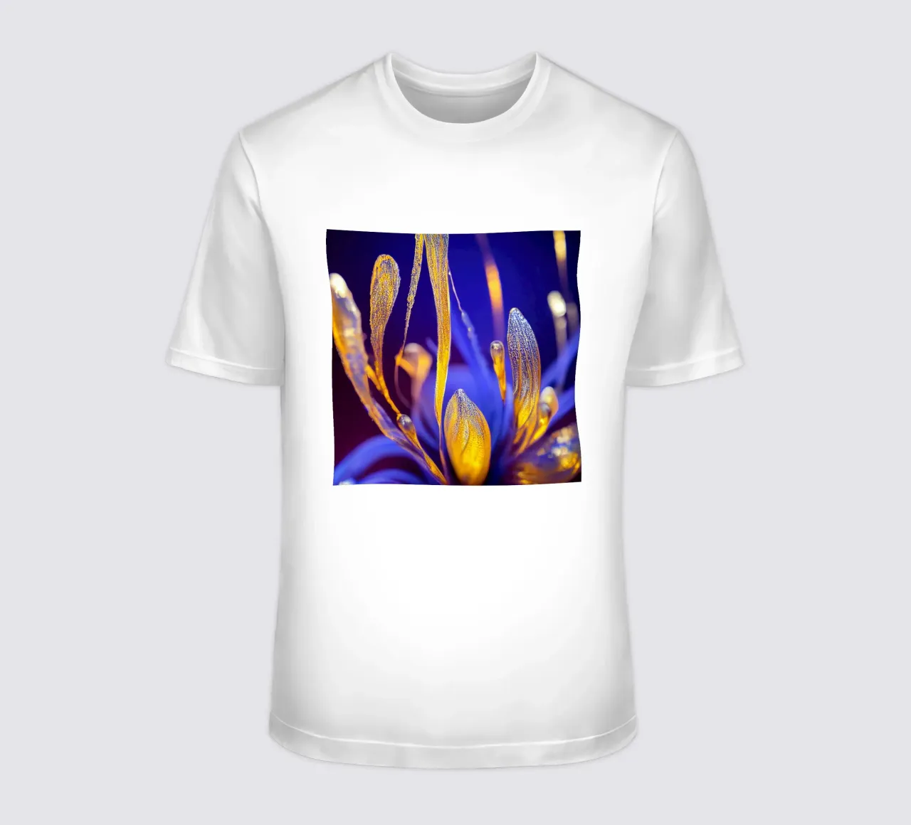 Macro Fiore blu di cespuglio di fontana t-shirt da Bold Blooms