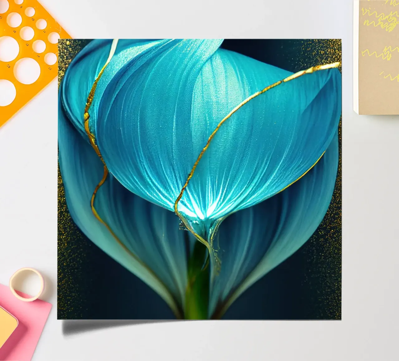 Macro Blue Morning Glory Flower sticker sheet by Bold Blooms
