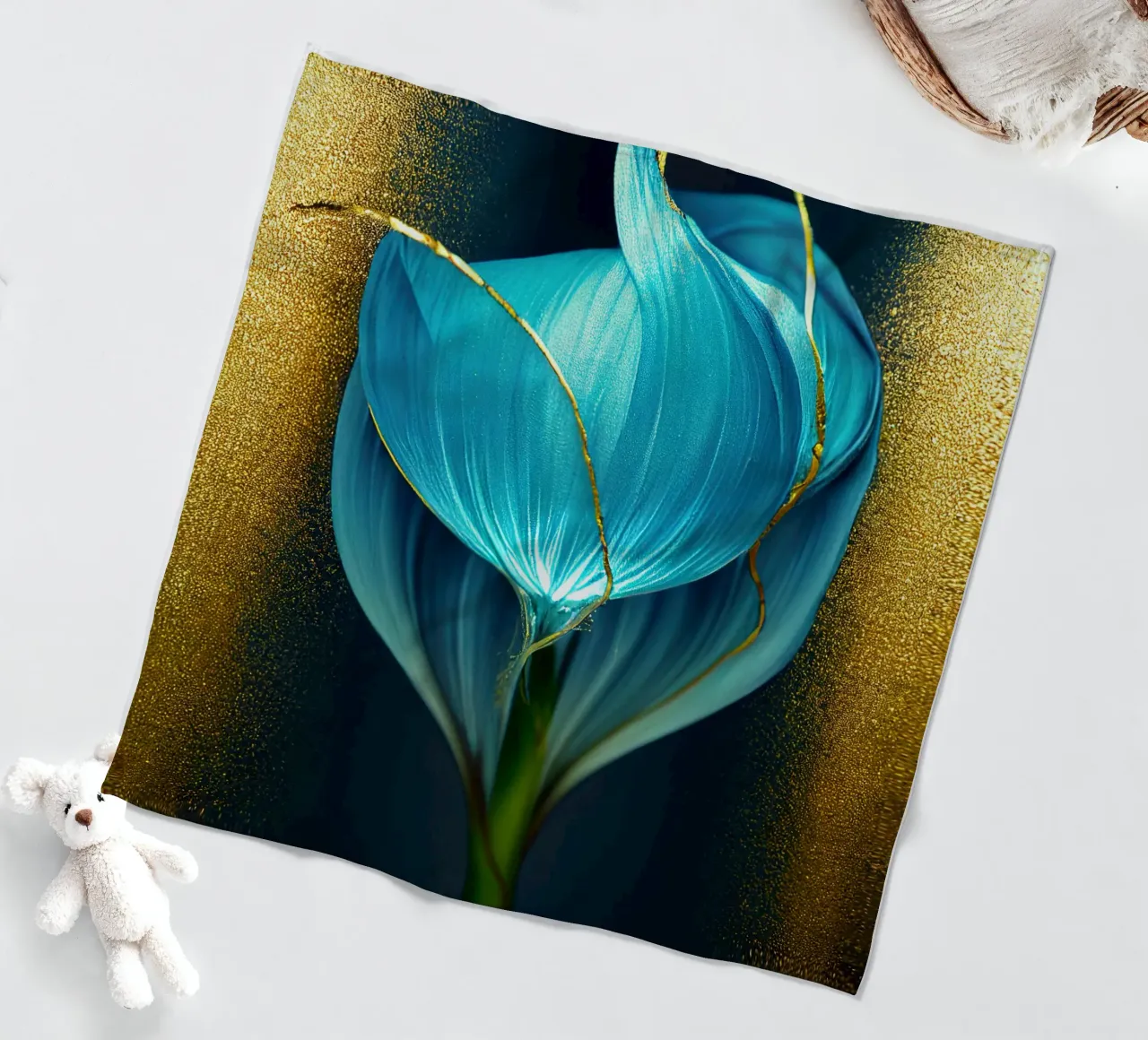 Macro Fiore blu della gloria mattutina coperta in pile da Bold Blooms