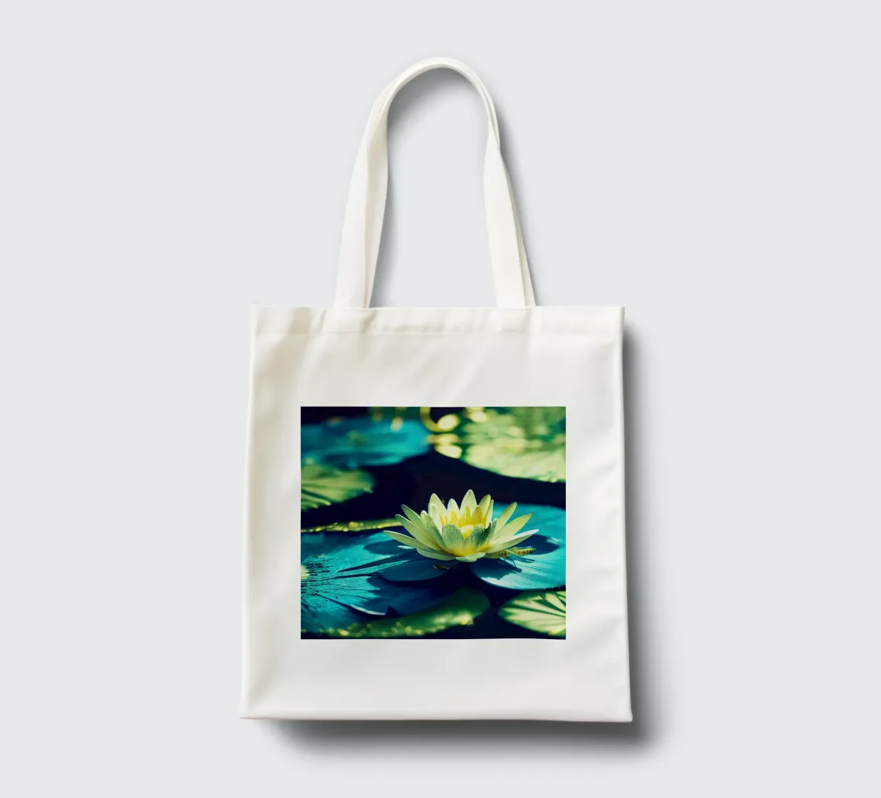 Macro fiore di ninfea blu borsa in juta da Bold Blooms