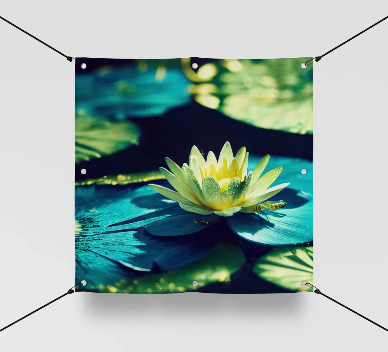 Macro fiore di ninfea blu telo in pvc da Bold Blooms