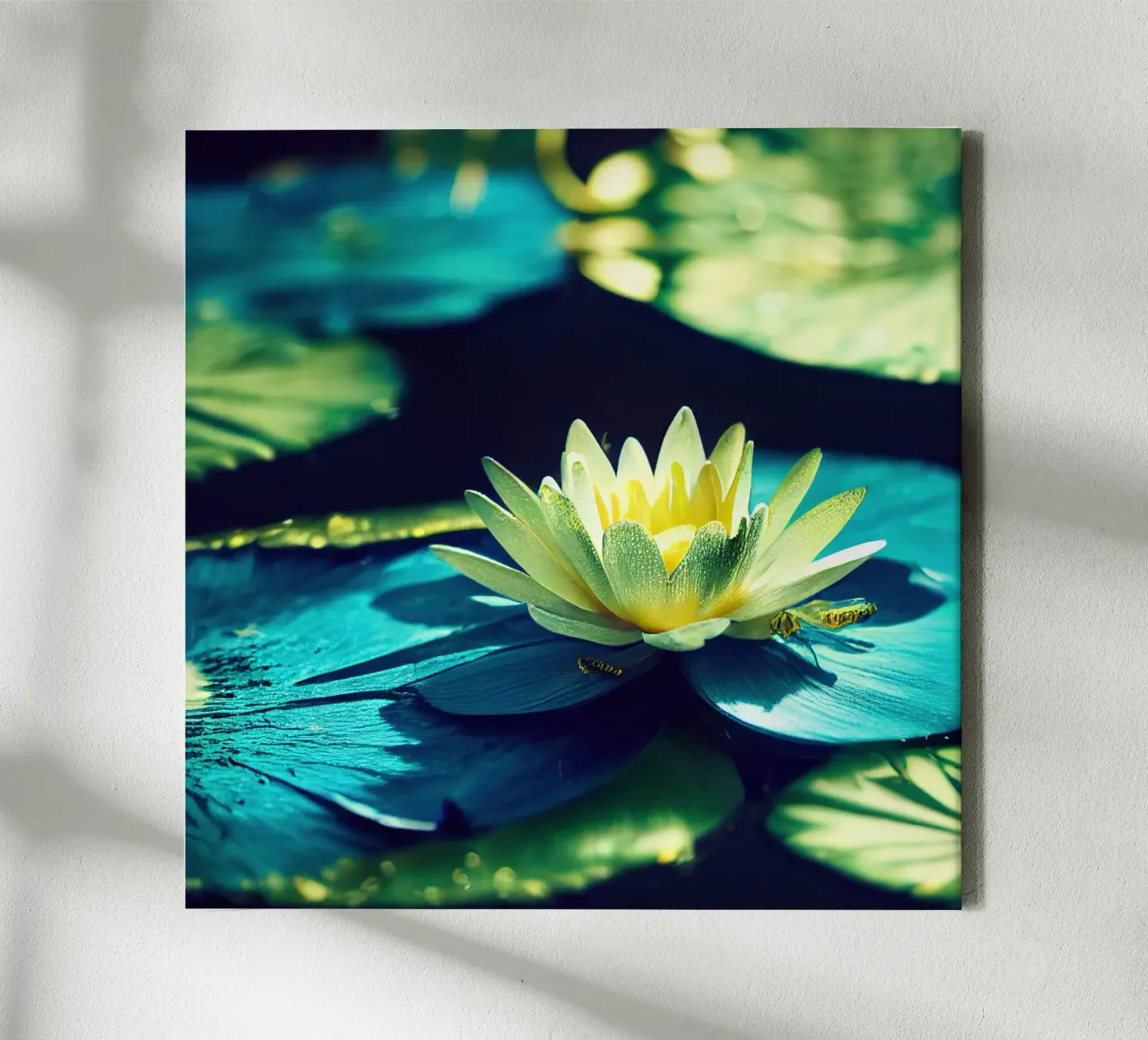 Macro fiore di ninfea blu tela da Bold Blooms