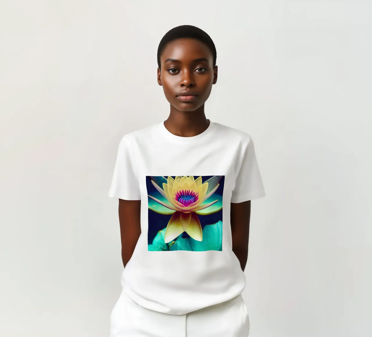 Macro fiore di ninfea blu t-shirt da Bold Blooms
