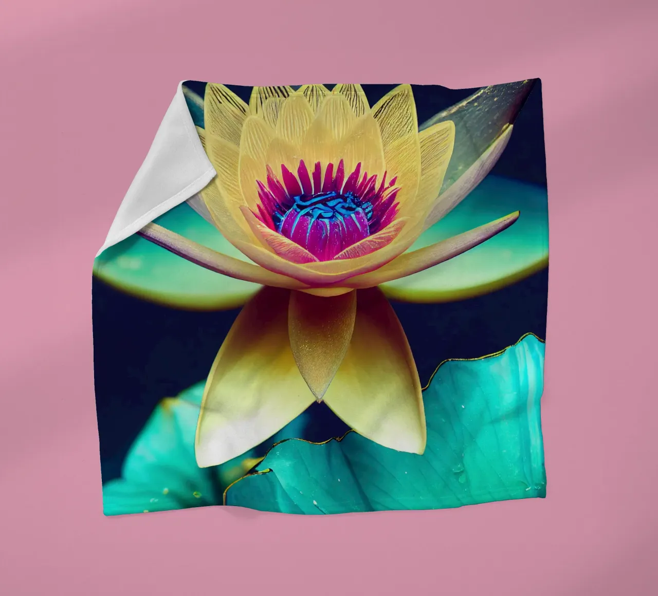 Macro fiore di ninfea blu coperta in pile da Bold Blooms
