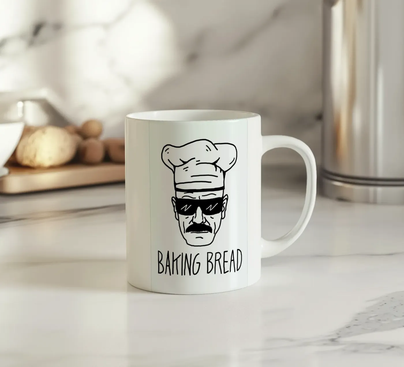 Bake Bread ceramic mug by Nick Cocozza