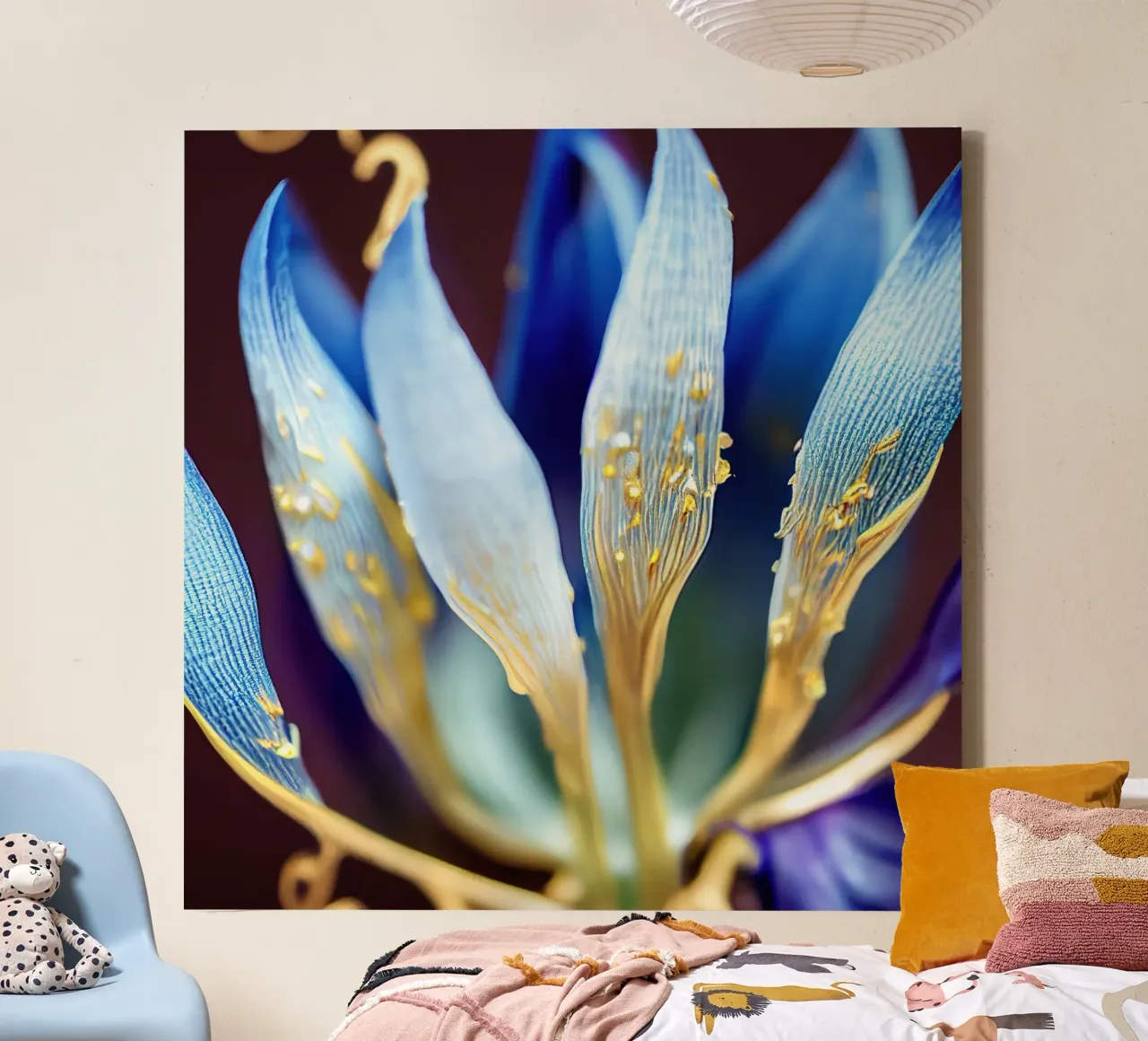 Macro Bluebell Flower canvas by Bold Blooms