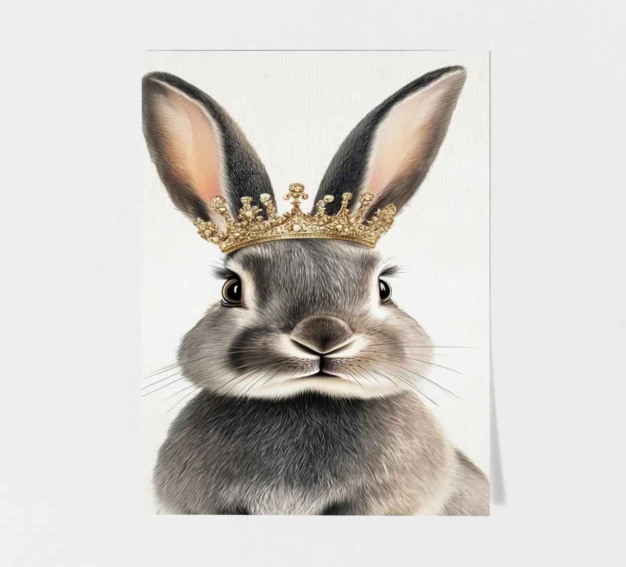 Mignon lapin avec une petite couronne planche autocollant de Carinaprint