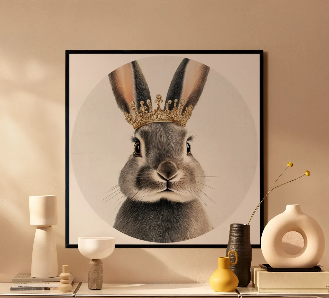 Simpatico coniglietto con corona poster da Carinaprint