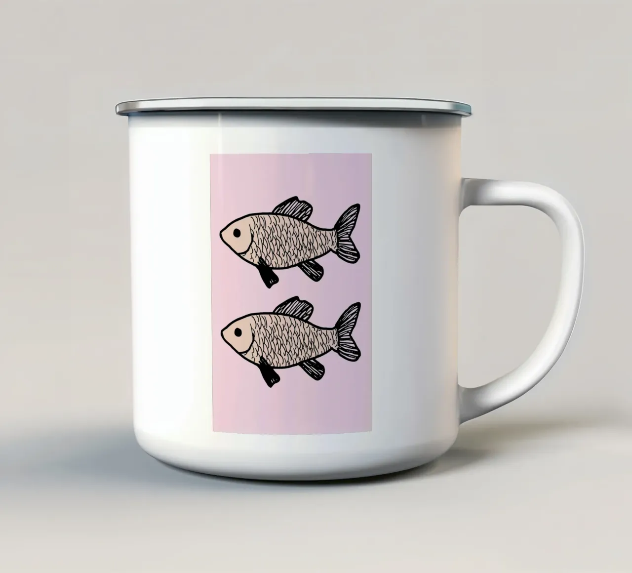 Two identical fish tazza in smalto da ramosashop