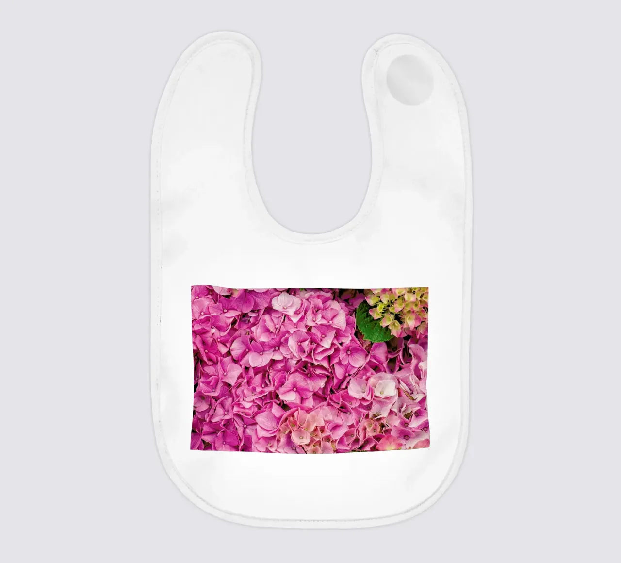 Hortensia Pink baby bib by Curious Collections by Marielle Leenders