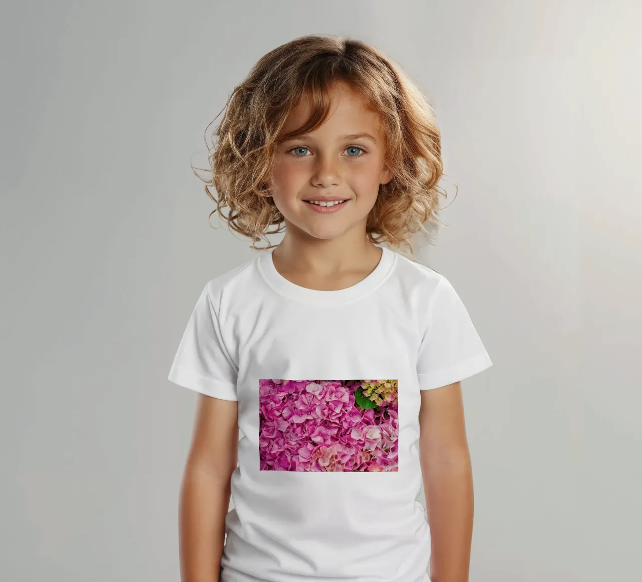 Hortensia Pink kids t-shirt by Curious Collections by Marielle Leenders