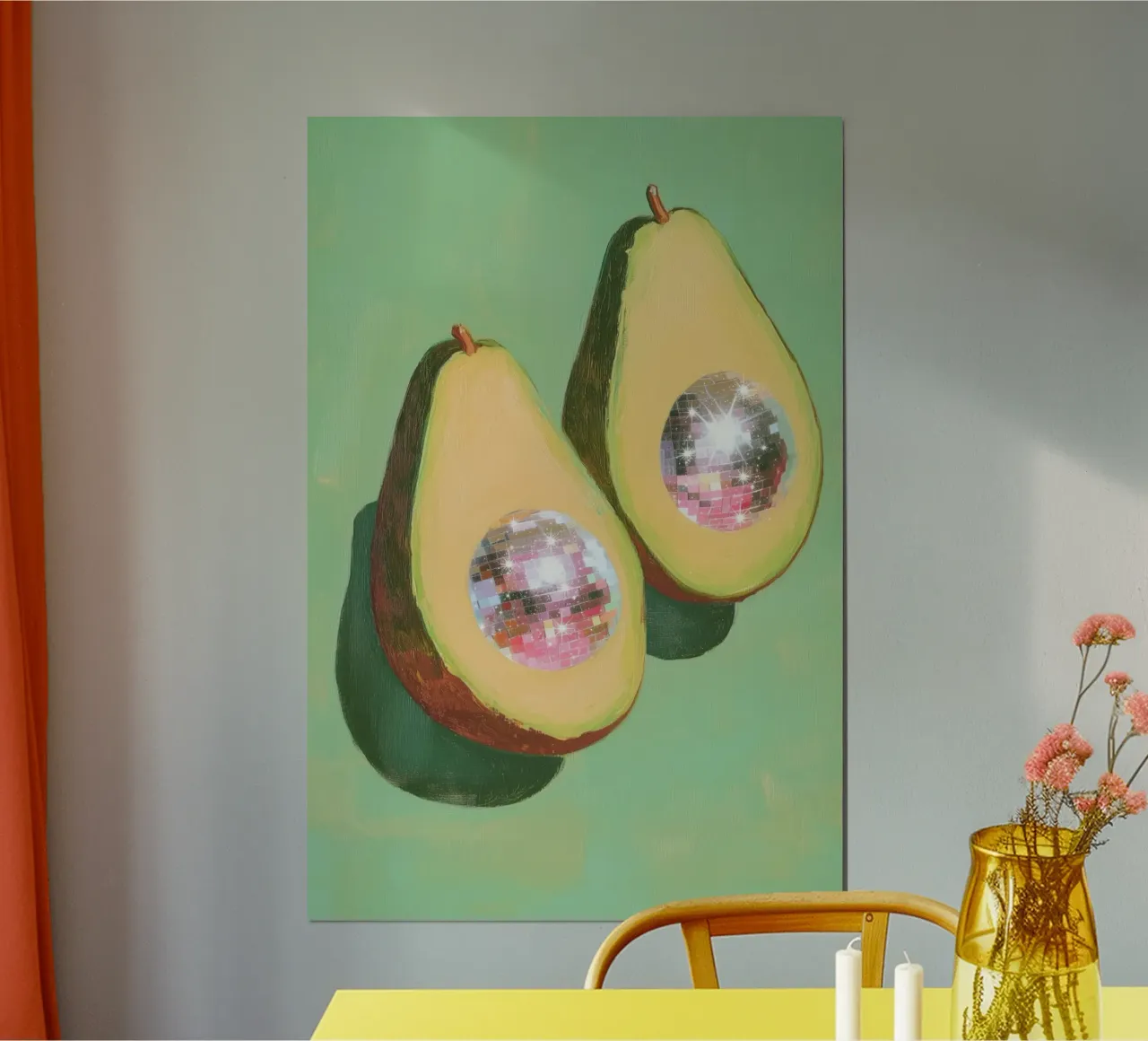 Disco Avocado poster con telaio in plastica da Melloi Art Print