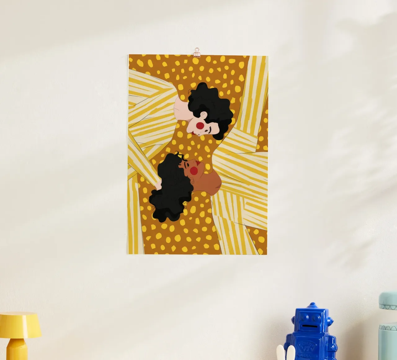Riposo a pois poster con telaio in legno da Emery Kate