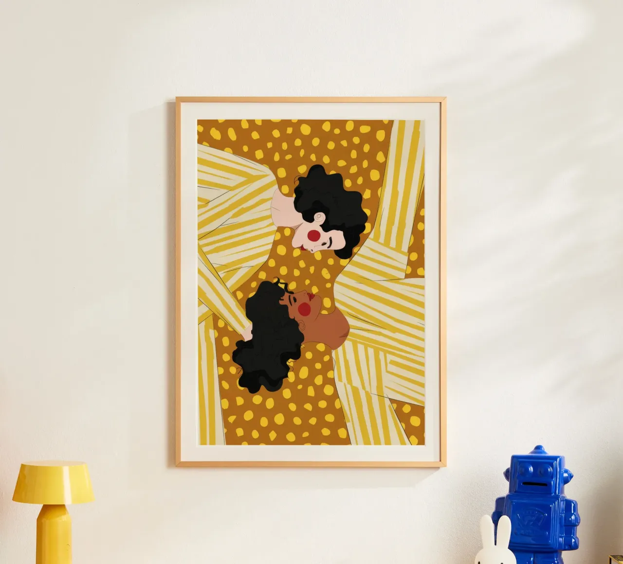 Riposo a pois poster con telaio in legno da Emery Kate