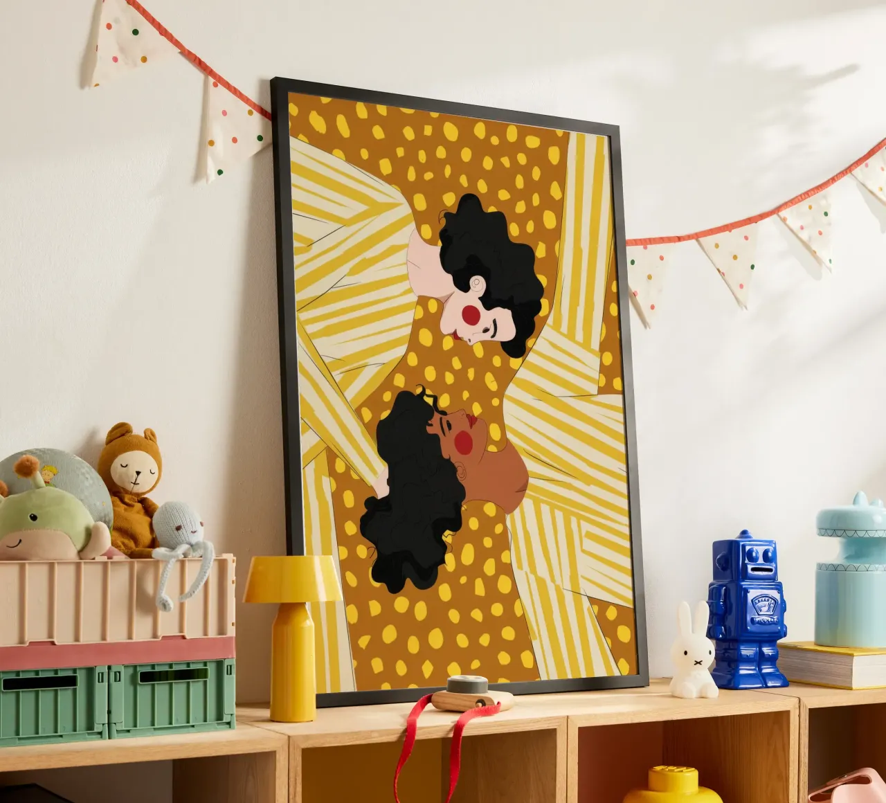 Riposo a pois poster con telaio in legno da Emery Kate