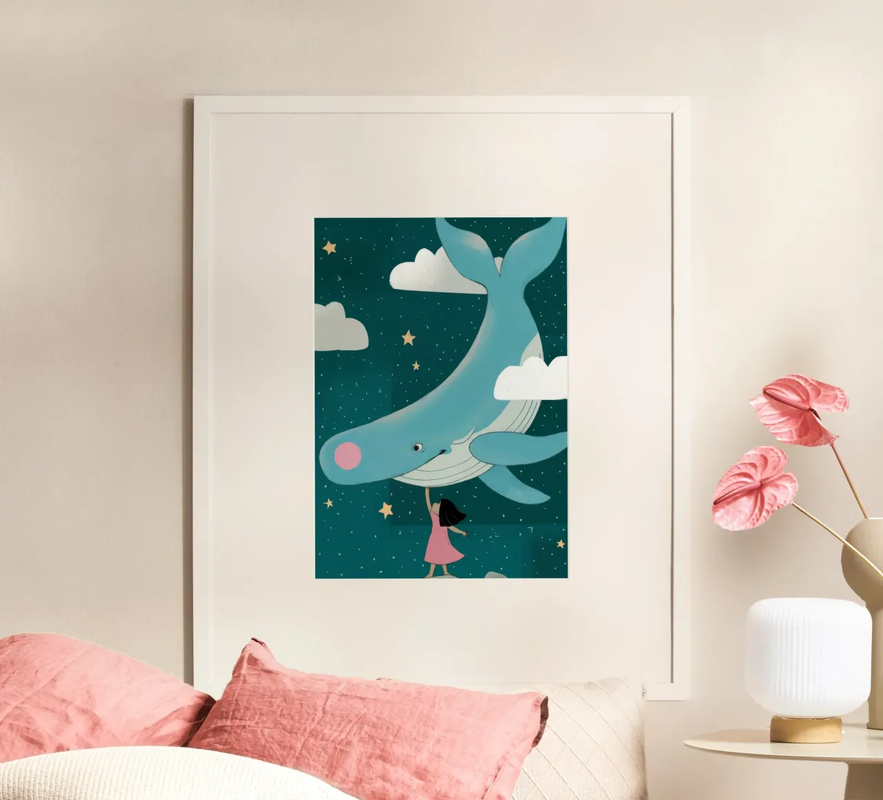 Whale in Sky Poster von Emery Kate