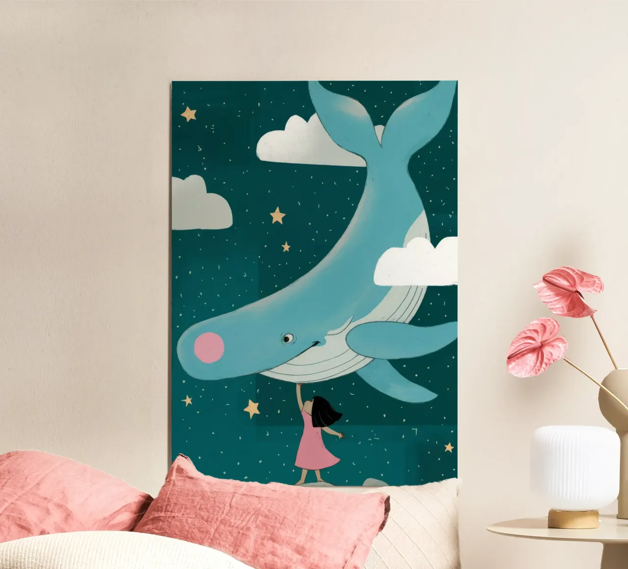 Whale in Sky Poster von Emery Kate