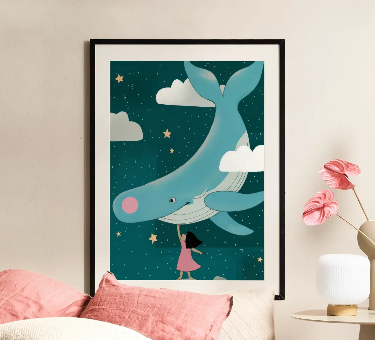 Whale in Sky Poster von Emery Kate