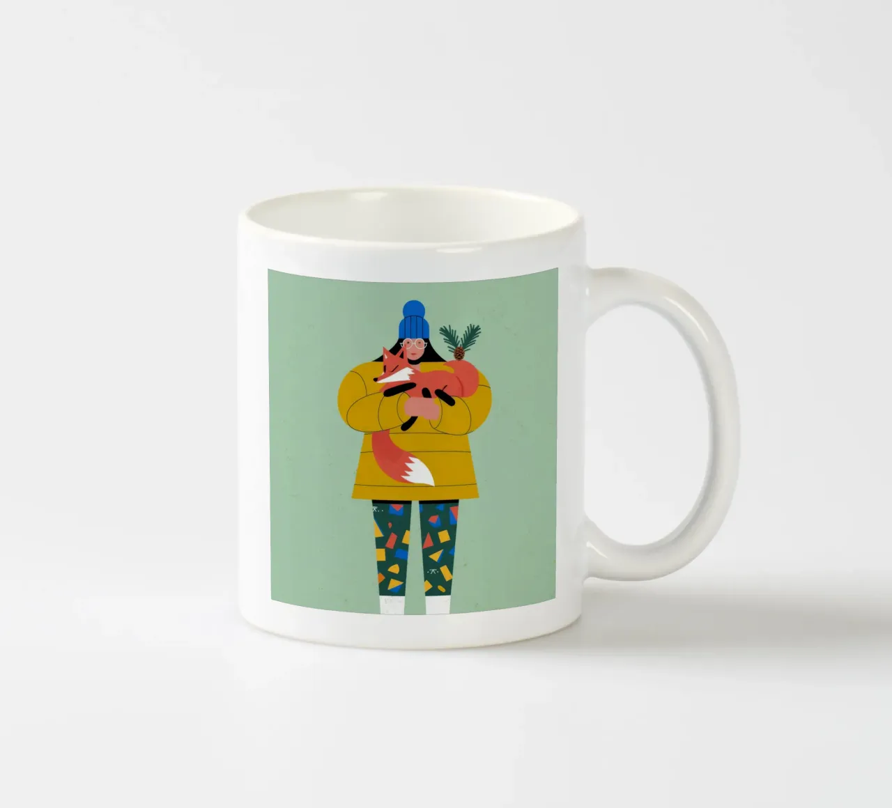 Abbraccio invernale di cani tazza in ceramica da Emery Kate