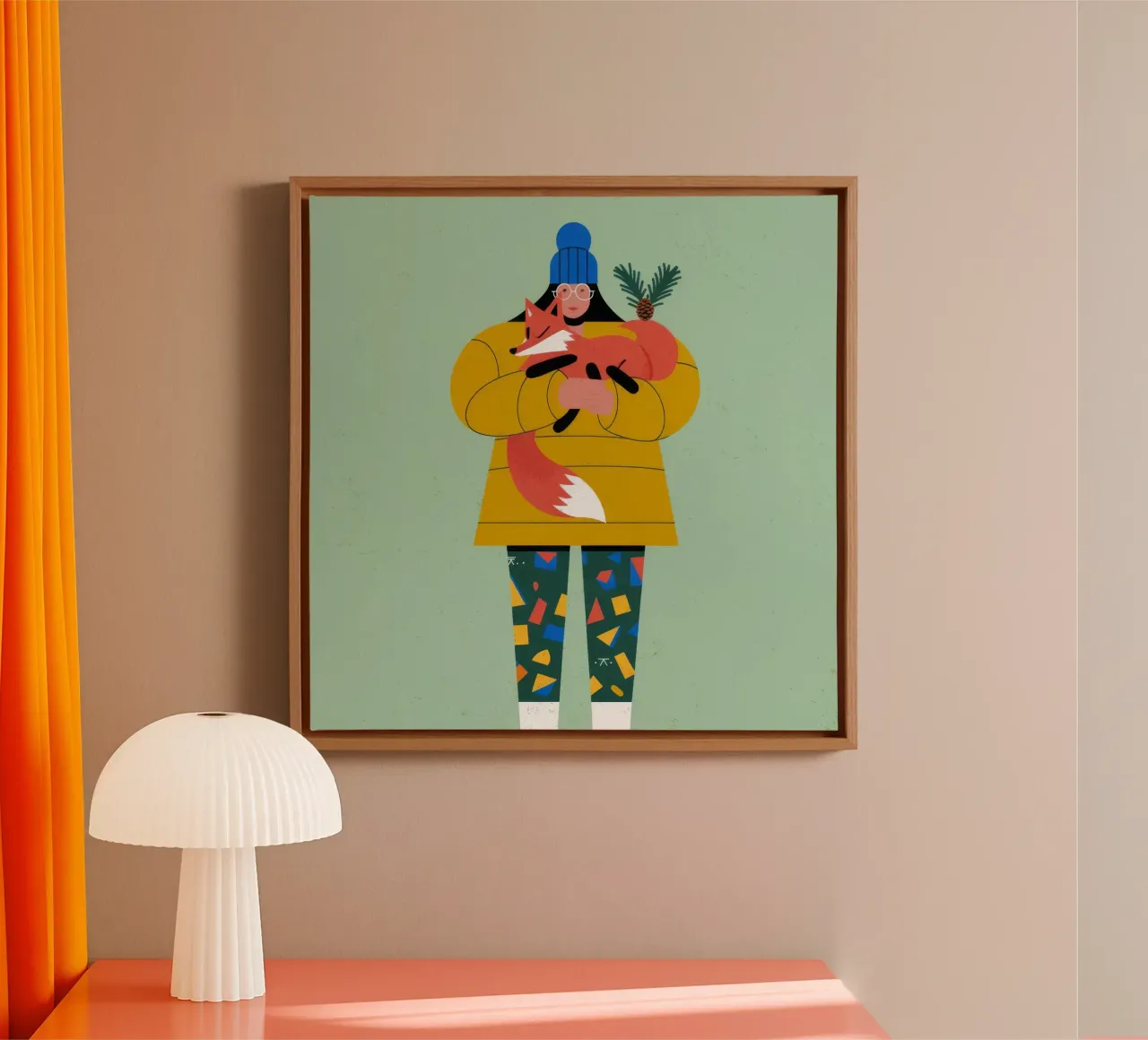Winter Hondenknuffel canvas met Baklijst van Emery Kate