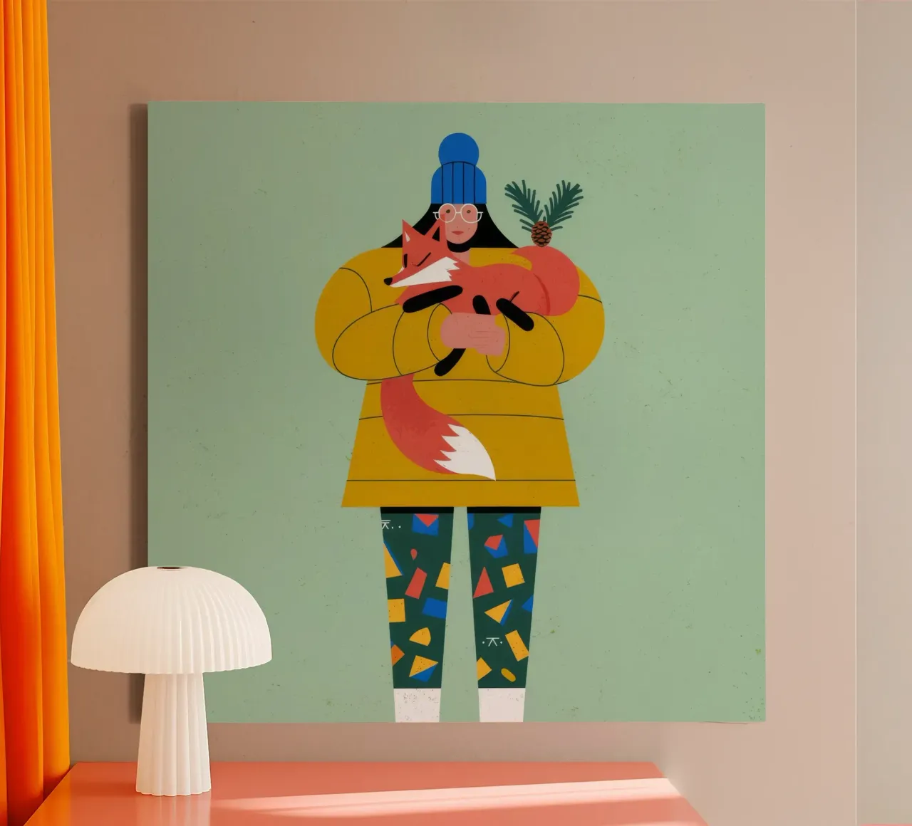 Winter Hondenknuffel canvas met Baklijst van Emery Kate