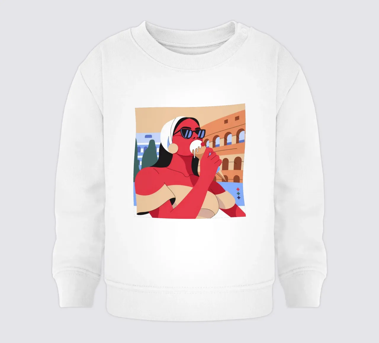 Ritratto rosso Colosseo felpa neonato da Emery Kate