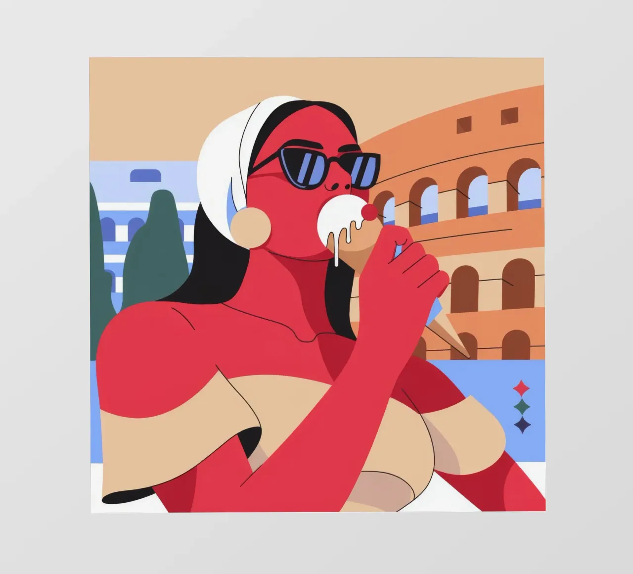 Ritratto rosso Colosseo pellicola backlit da Emery Kate