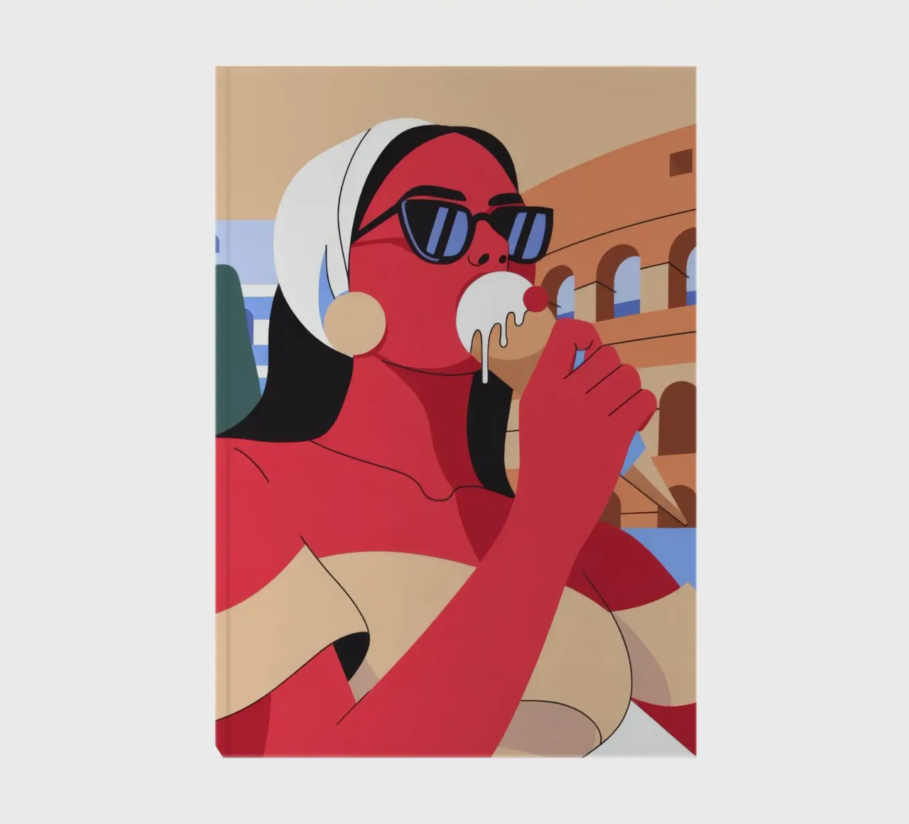 Colosseum Red Portrait notebook by Emery Kate