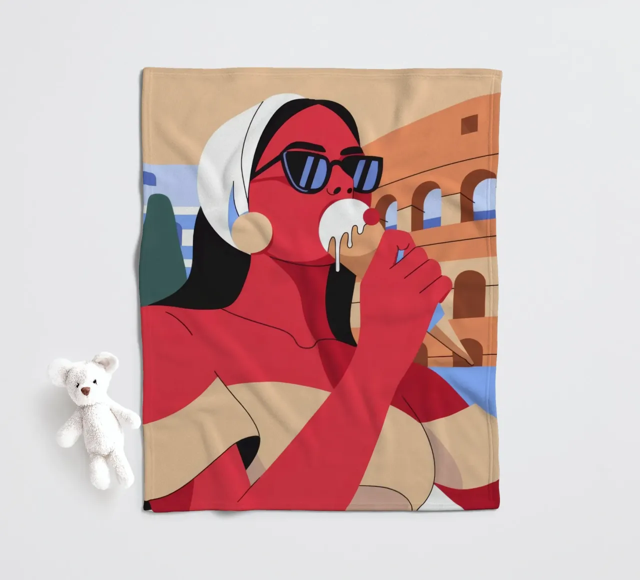 Ritratto rosso Colosseo coperta in pile da Emery Kate