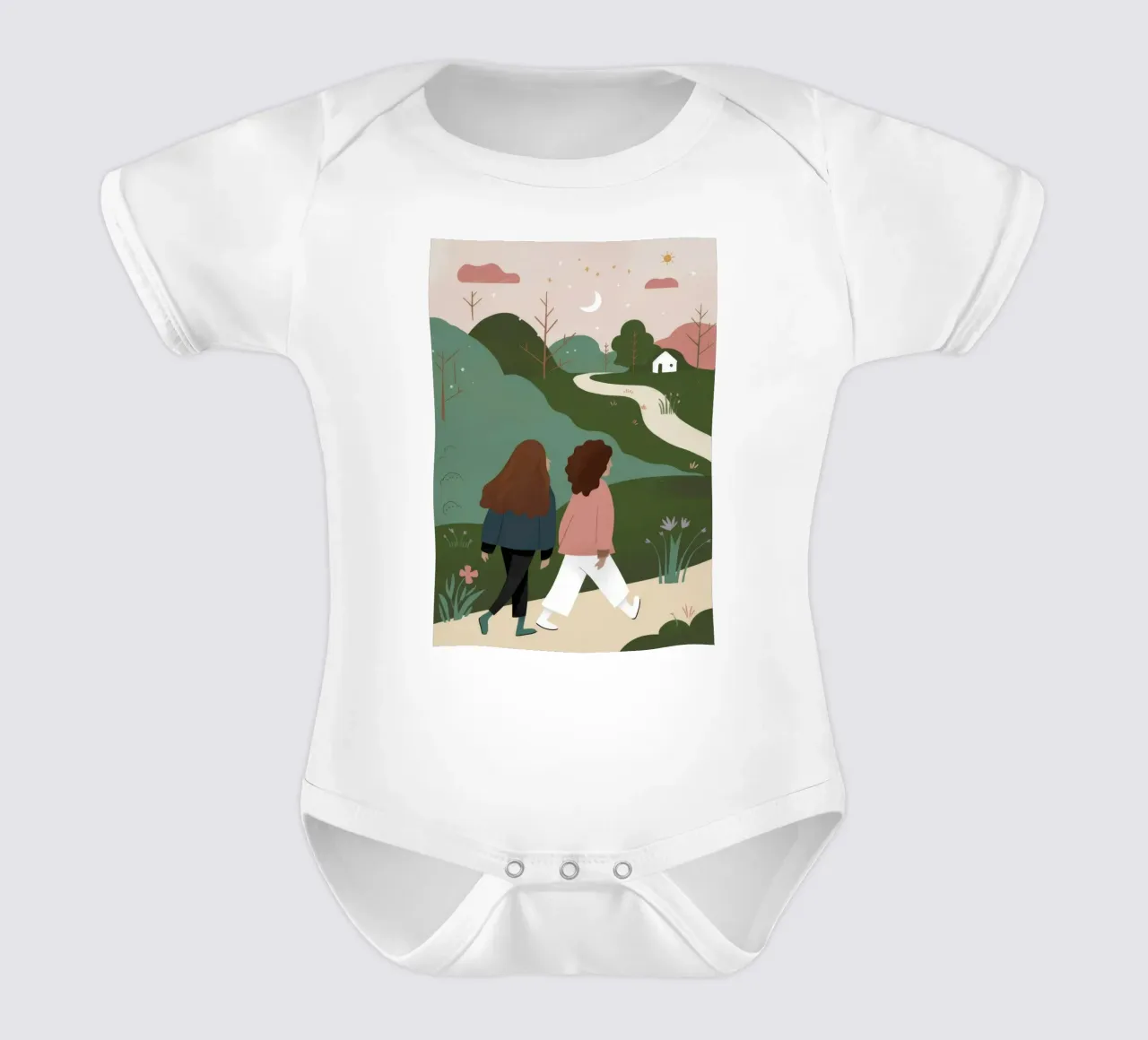 Passeggiata in campagna body neonato maniche corte da Emery Kate