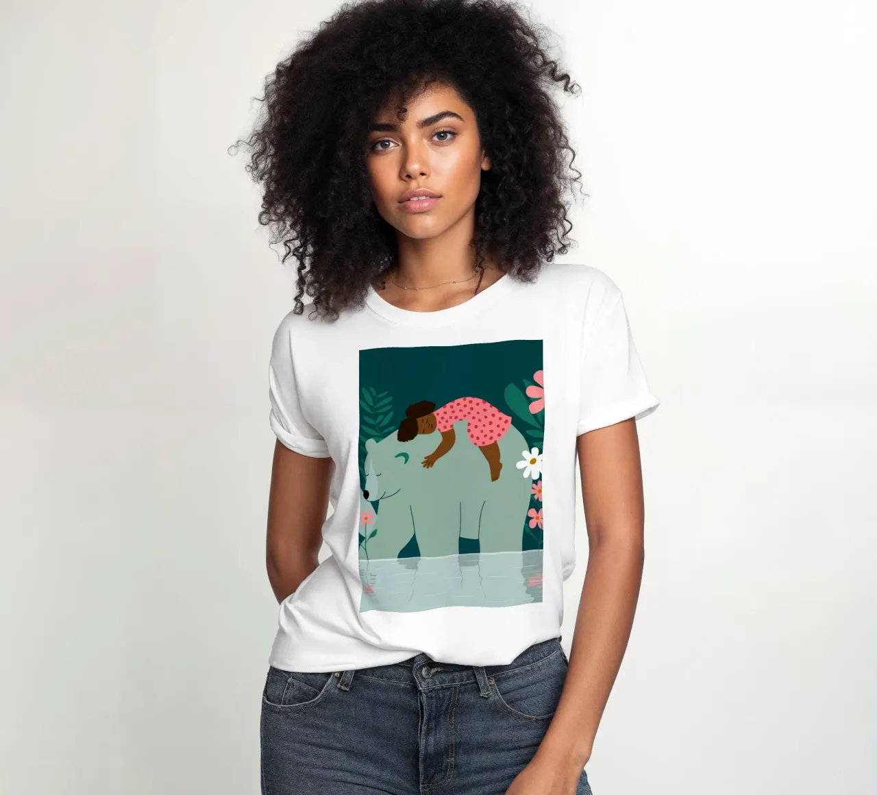 Beer Rugleuning dames t-shirt getailleerd van Emery Kate