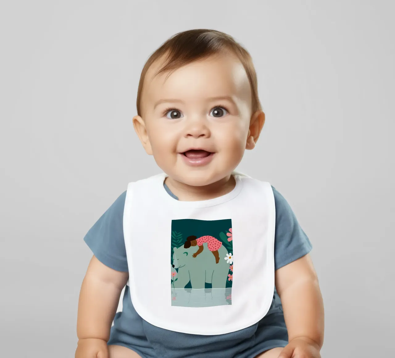 Bear Back Rest baby bib by Emery Kate