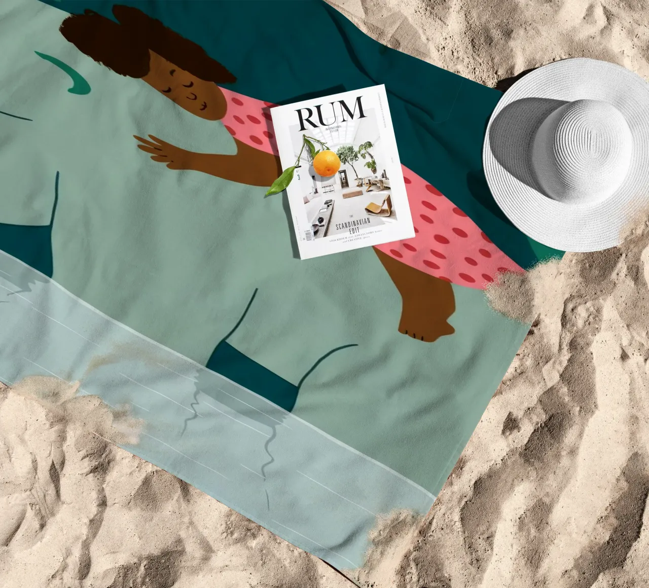 Bear Back Rest beach towel by Emery Kate