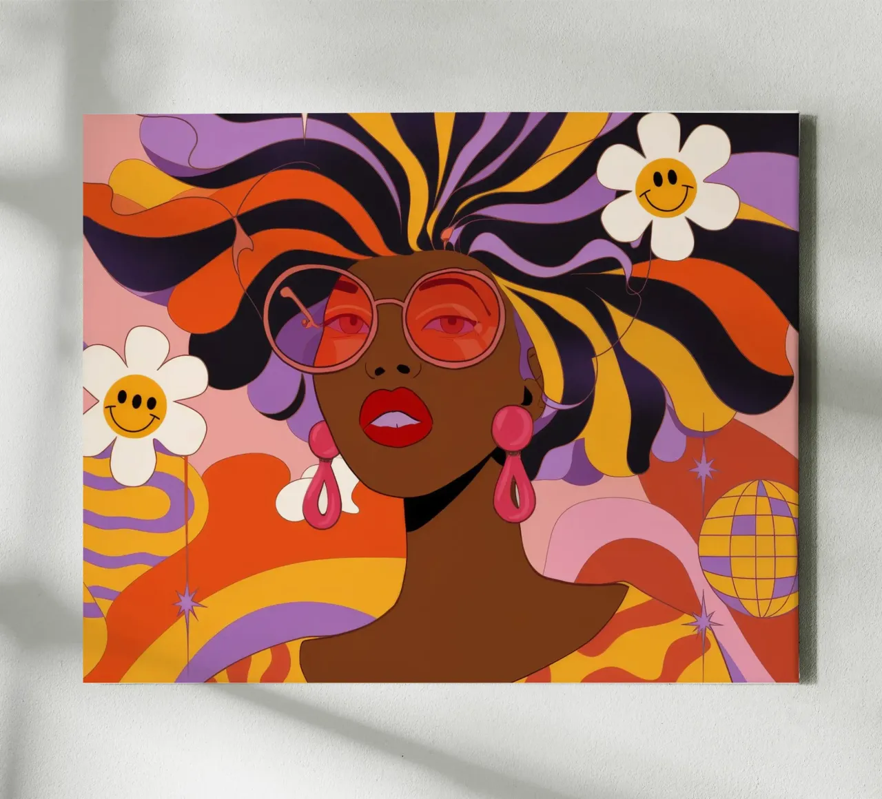Bloemetjes haar portret canvas met Baklijst van Emery Kate
